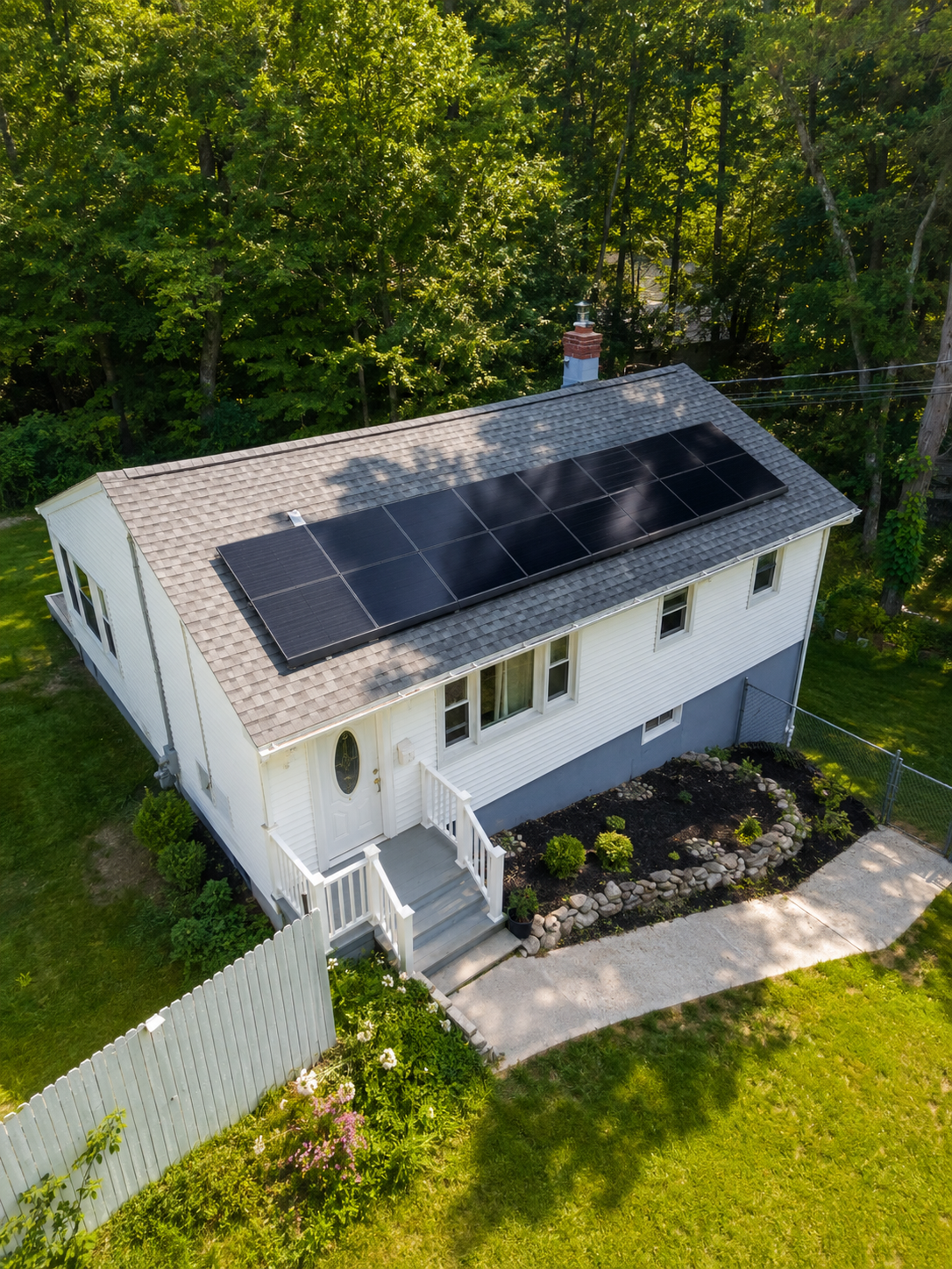 Single-story ranch · full roof-mounted array