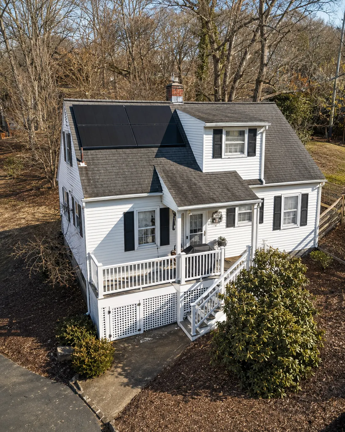 Two-story colonial · rear-facing array